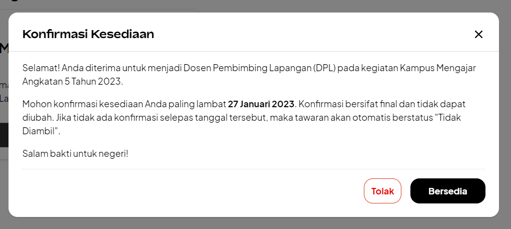 Cara Konfirmasi Kesediaan Kegiatan Kampus Mengajar Untuk Dosen ...