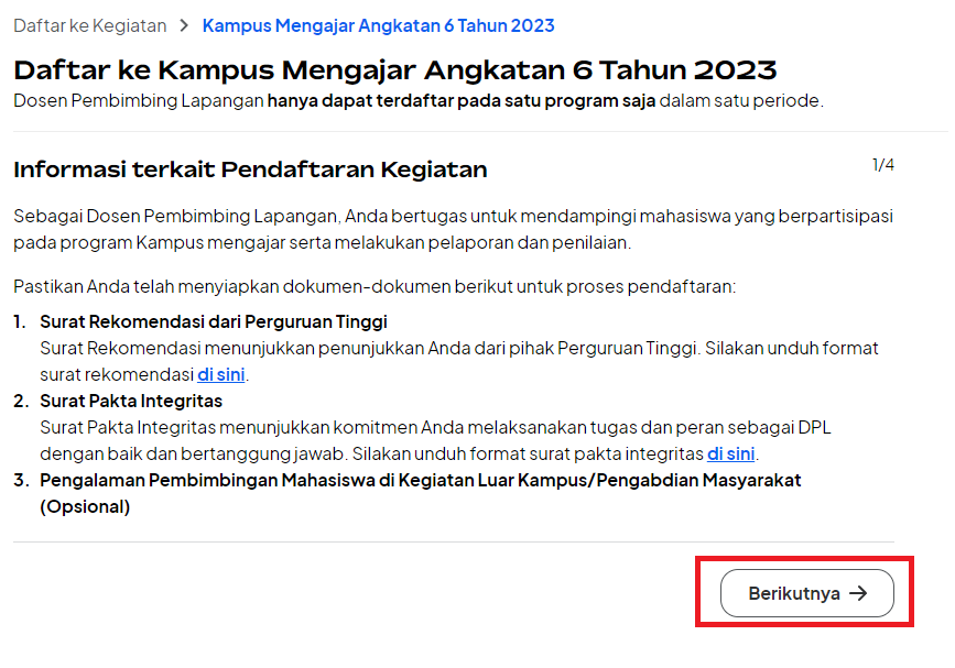 Registrasi Program Dosen Pembimbing Lapangan Kampus Mengajar – Kampus ...