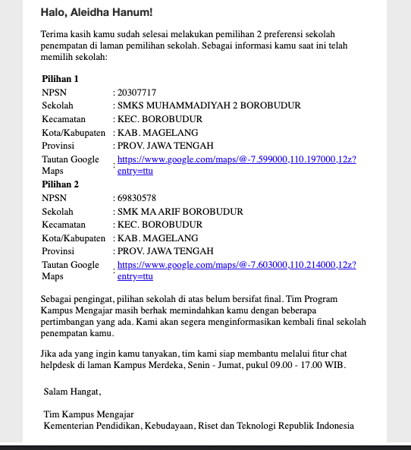 Email Kampus Mengajar